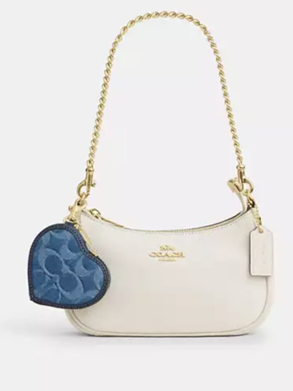 Coach Heart Bag Charm In Signature Denim - NWT - Picture 9 of 9